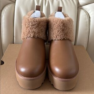 UGG Ultra Mini Alina Curled Genuine Shearling Platform Boot 🤎